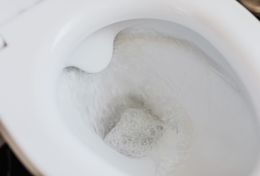 Leaking toilet bowl flushing water Sunshine Coast plumber repair