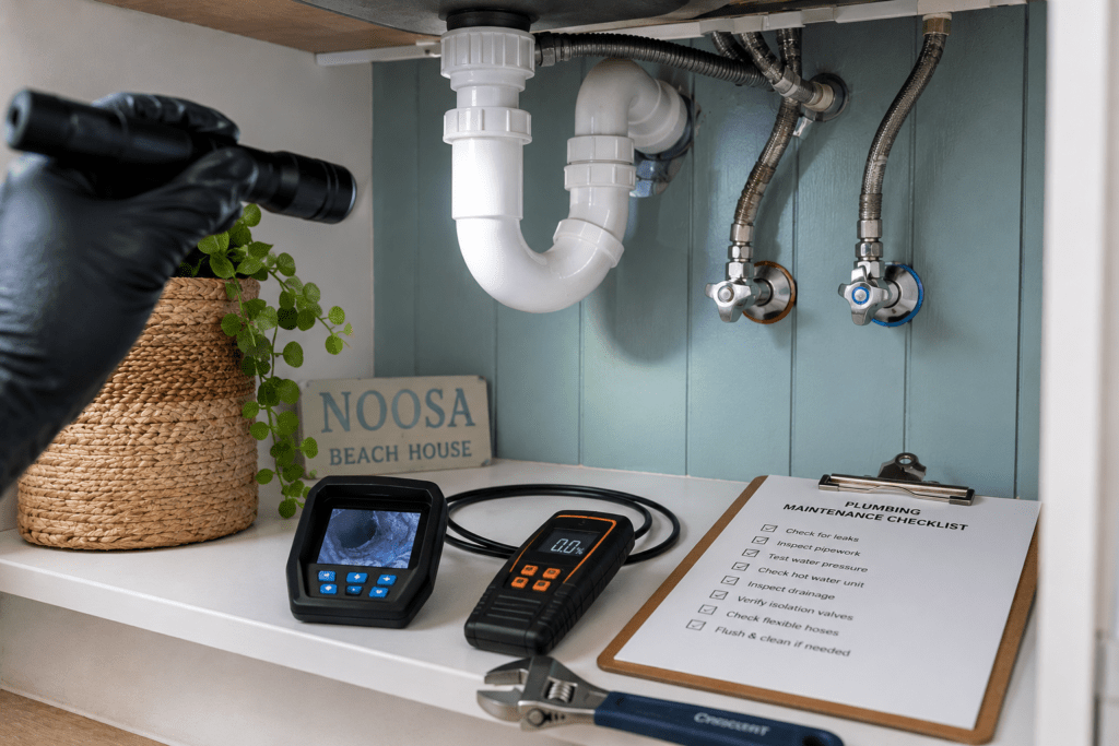 Professional plumbing inspection in Noosa