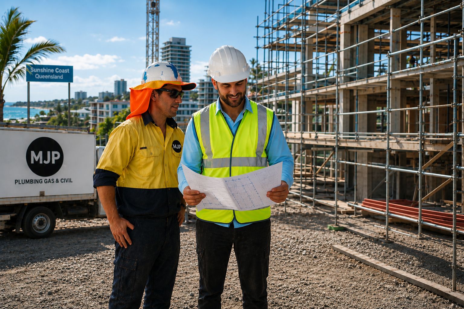MJP Plumbing technician at work on a plumbing installation in Sunshine Coast