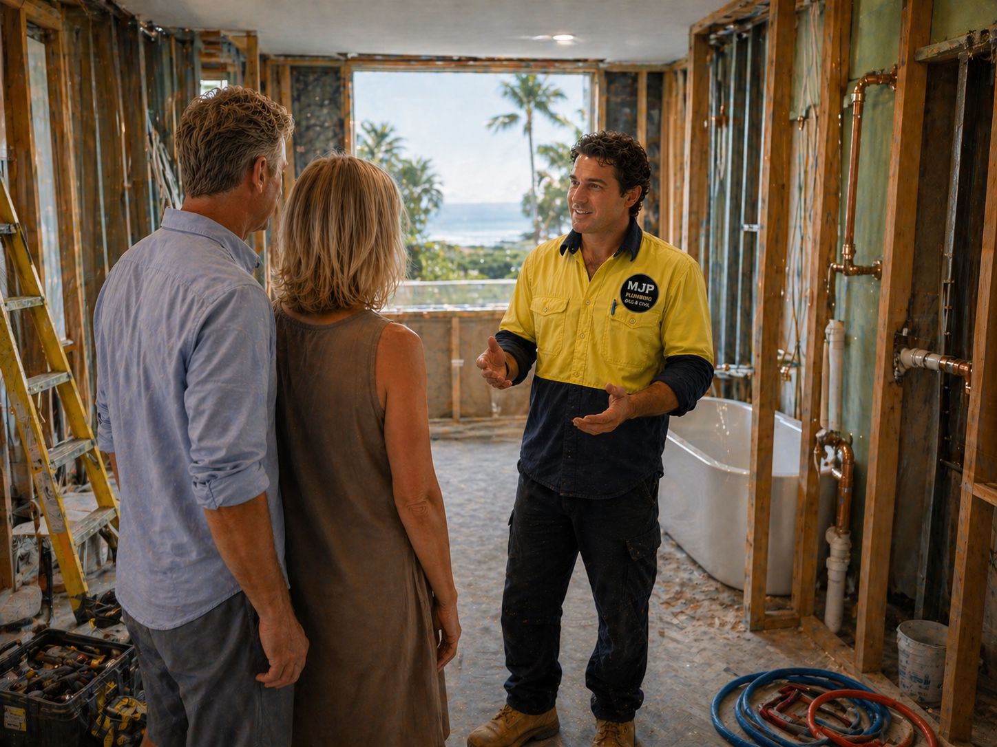 Professional plumber from MJP Plumbing Sunshine Coast servicing a home